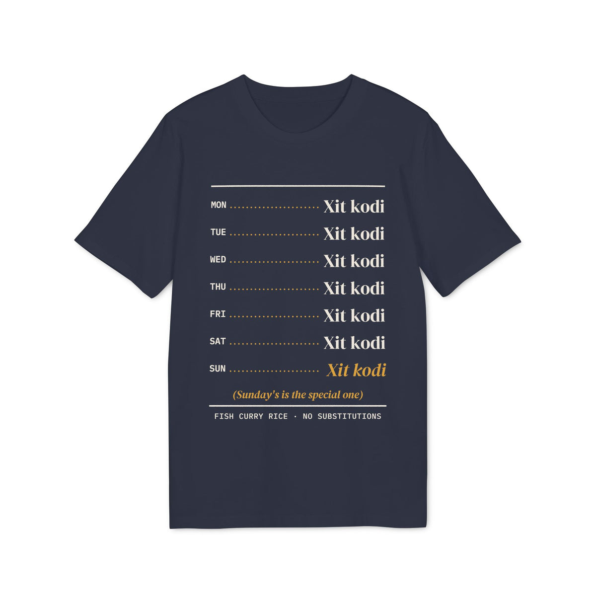 Xit Kodi Weekly Menu Tee