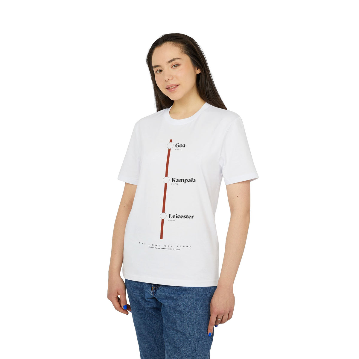 Routes Tee — Goa–Kampala–Leicester