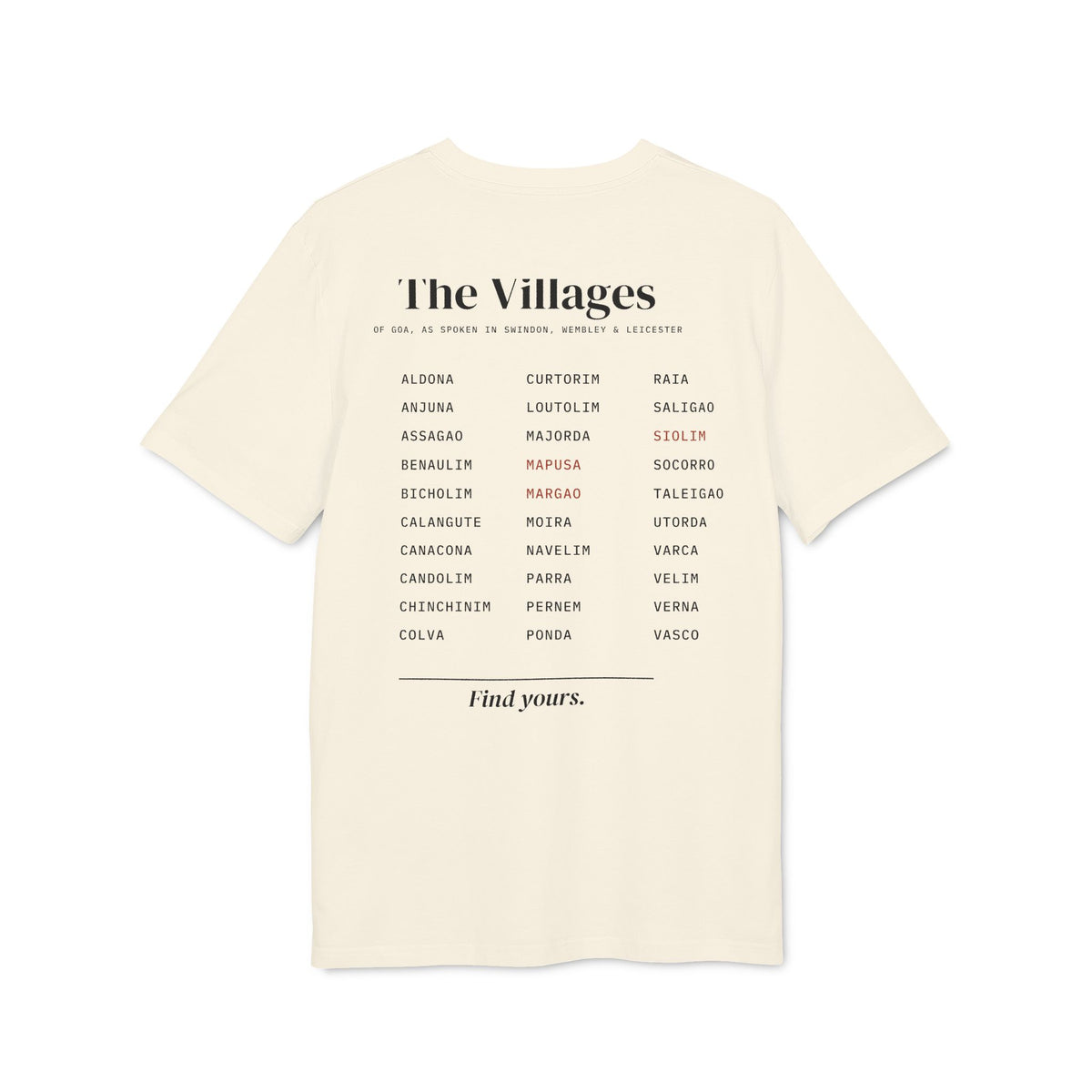 The Villages Tee by VADDO, worn, front