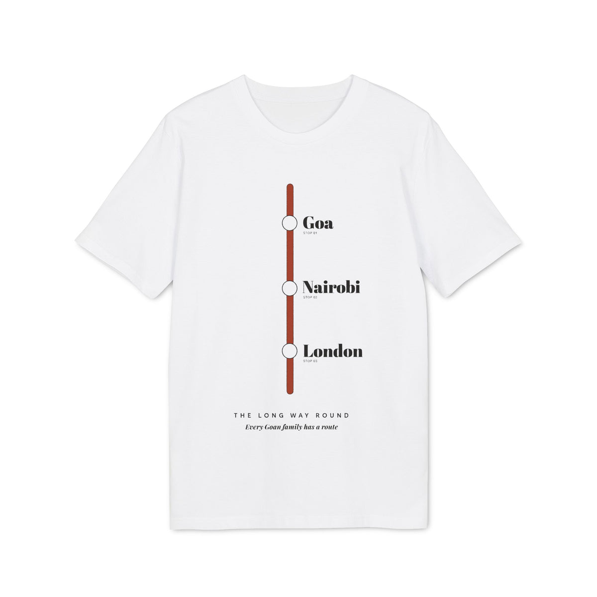 Routes Tee — Goa–Nairobi–London